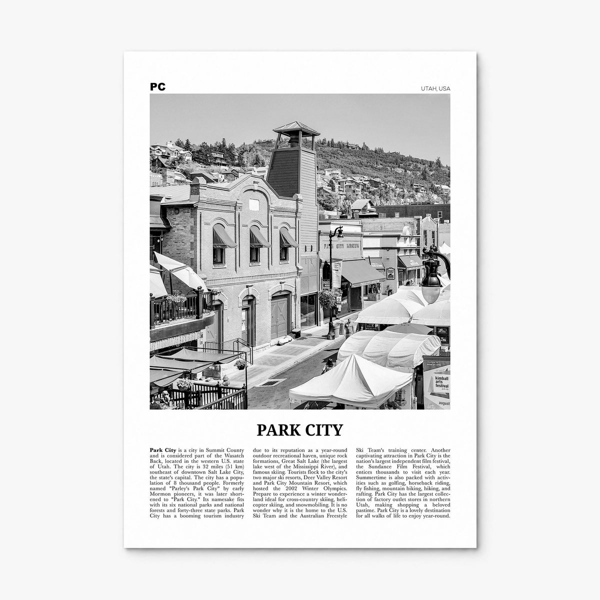 Park City Newspaper Poster, print only (unframed)