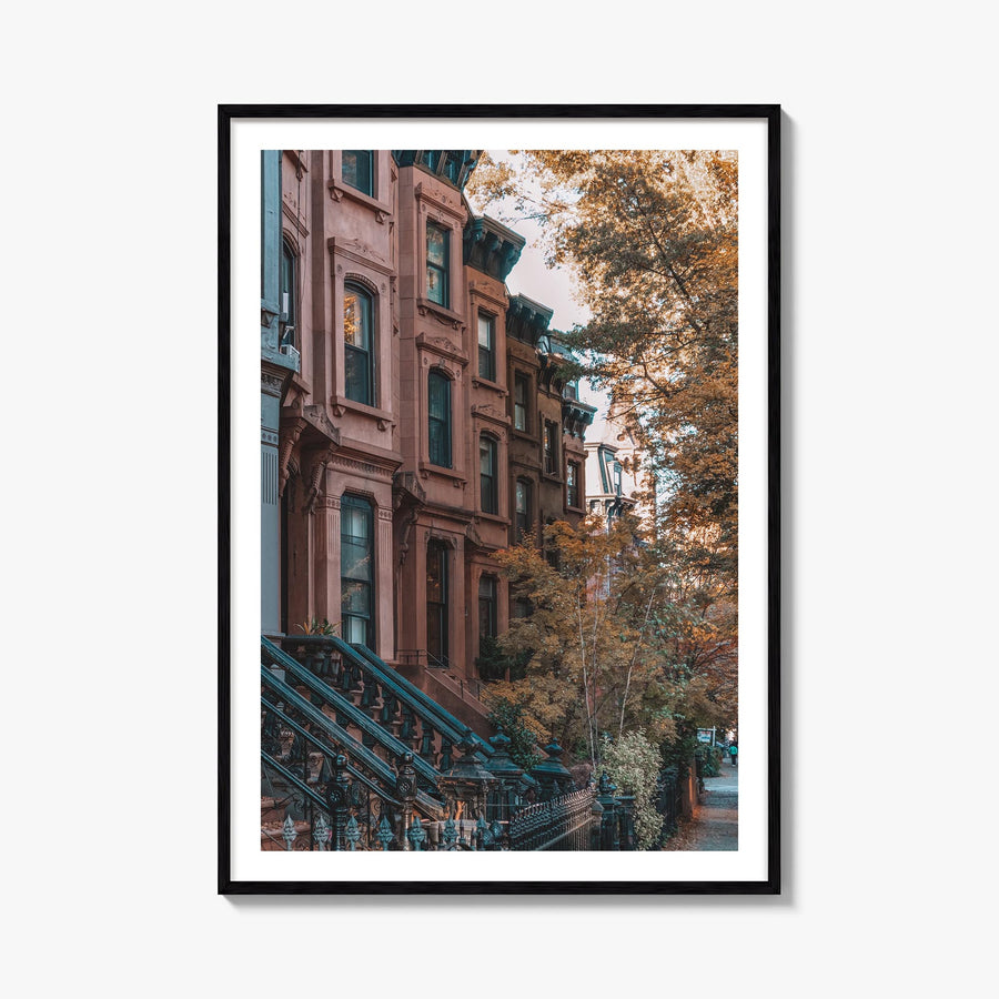 Park Slope colorful photo poster of Brooklyn, New York City – vertical wall art, unframed print shown in interior mockup