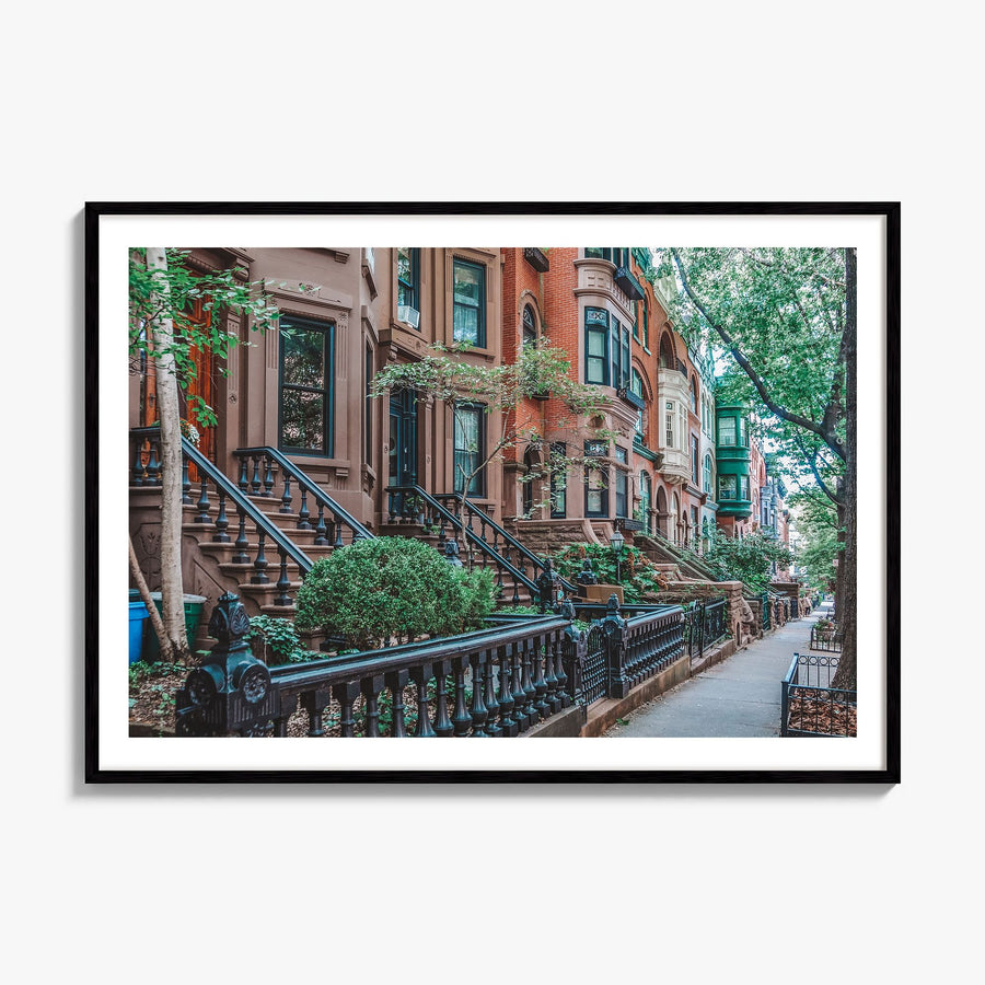 Park Slope Photo Poster, framed poster mockup, white border