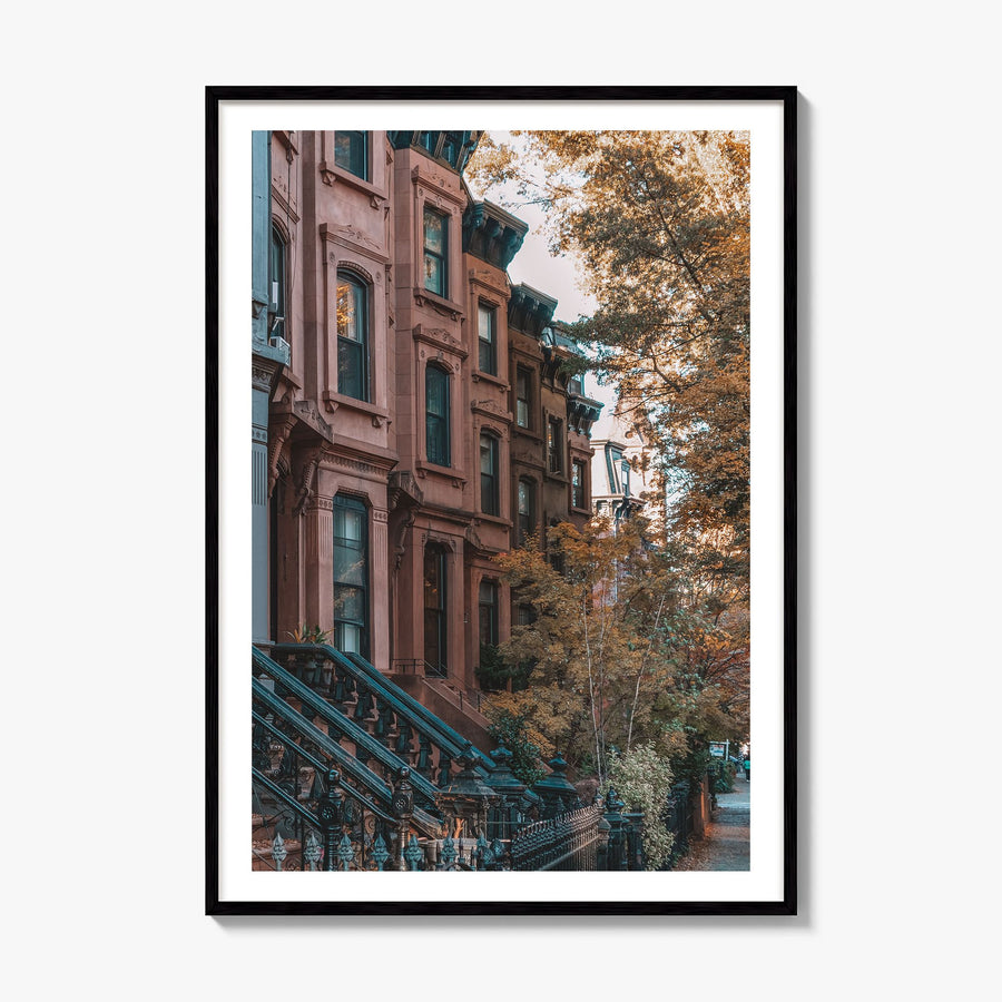Park Slope Photo Poster, framed poster mockup, white border