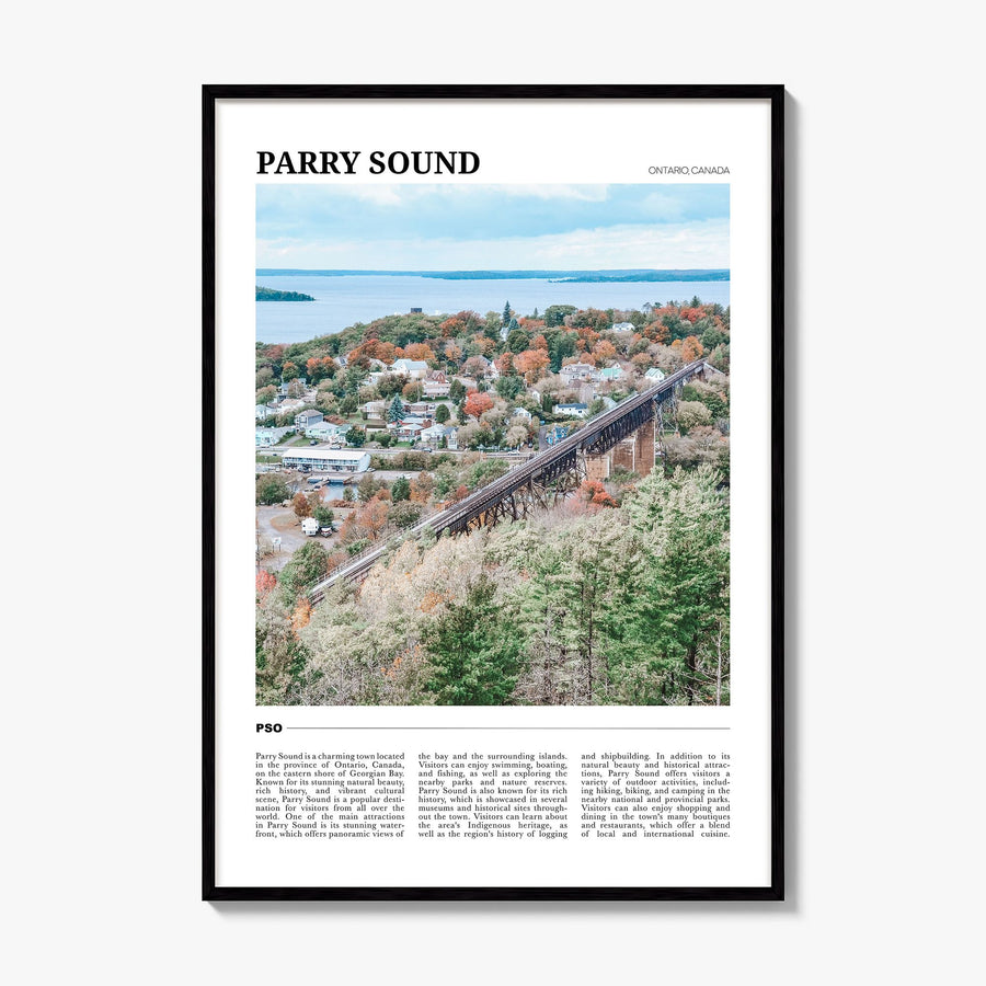 Parry Sound Travel Poster, framed poster mockup