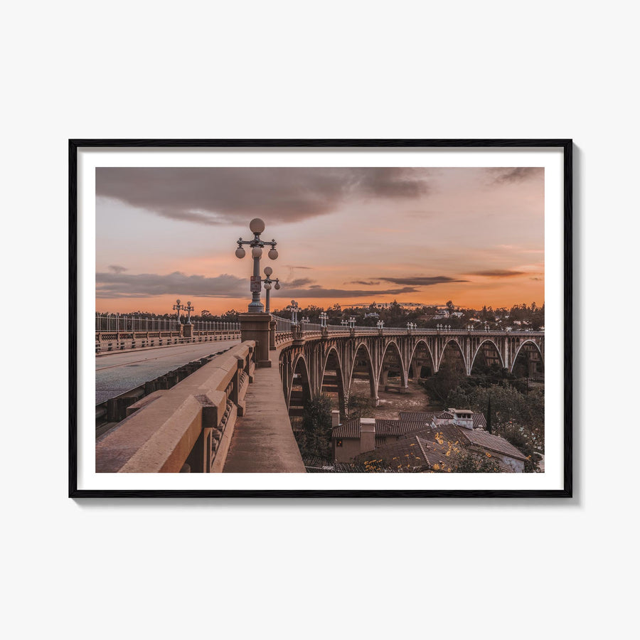 Pasadena colorful photo poster of California, USA – horizontal wall art, unframed print shown in interior mockup