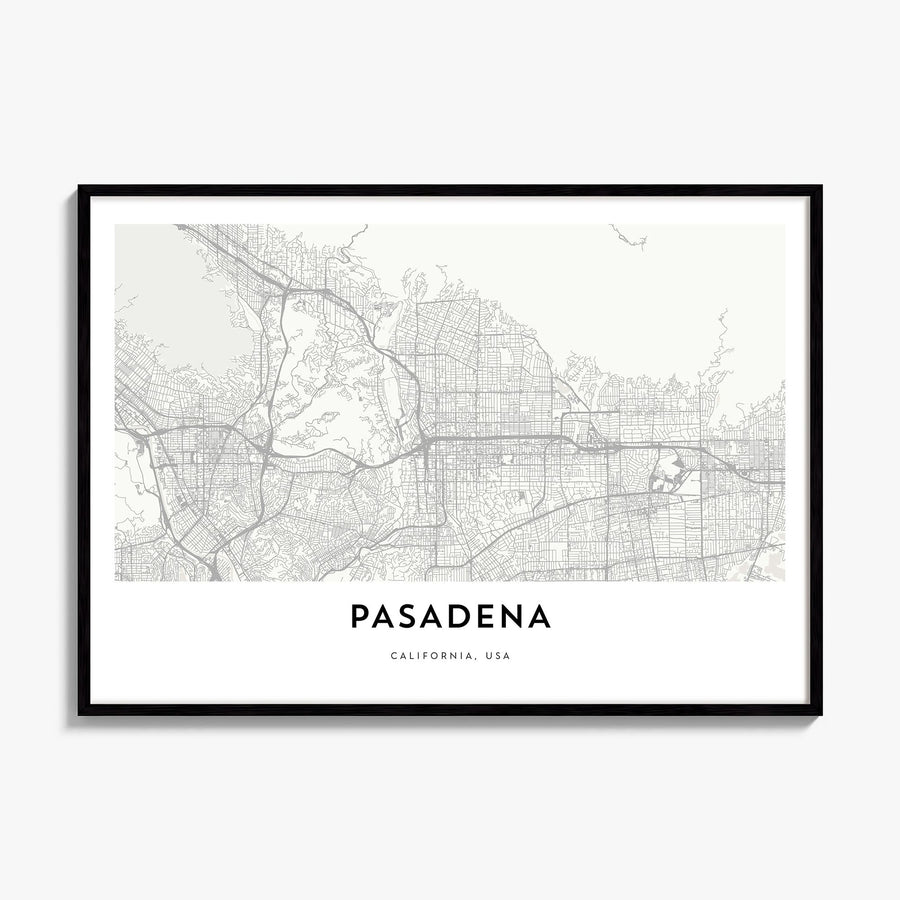 Pasadena Map Poster, framed poster mockup