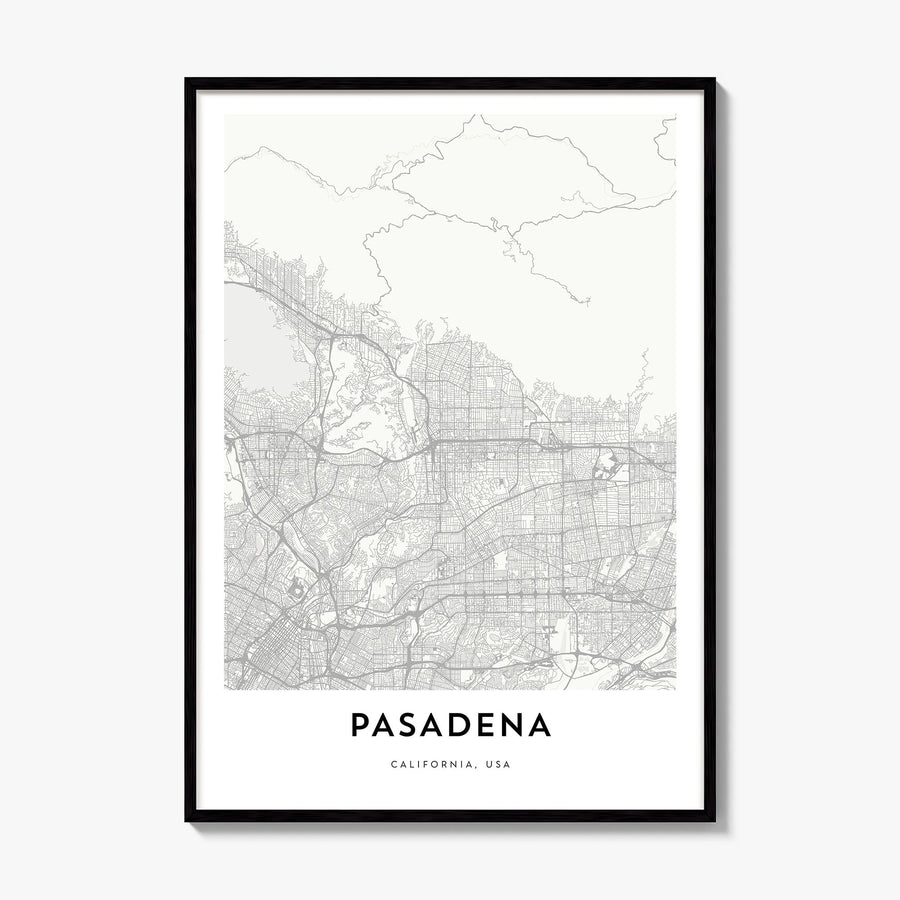Pasadena Map Poster, framed poster mockup