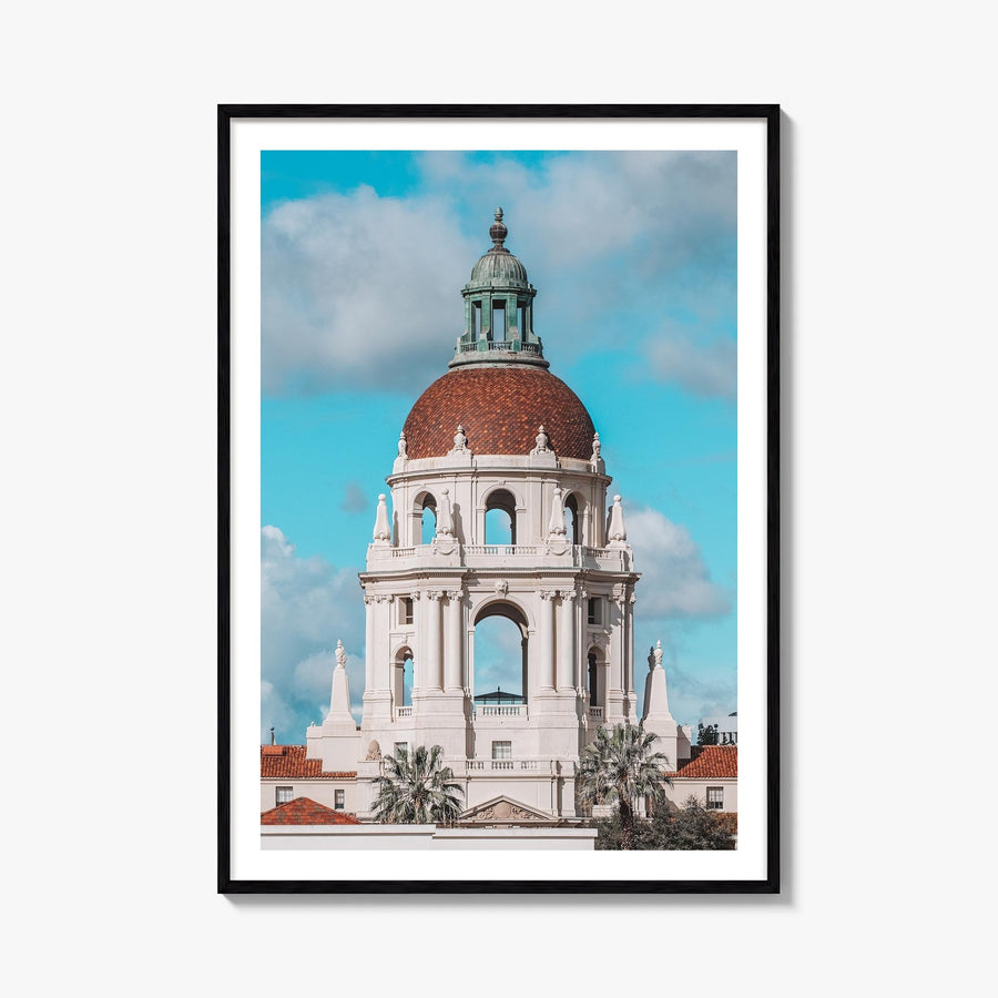 Pasadena no. 1 colorful photo poster of California, USA – vertical wall art, unframed print shown in interior mockup