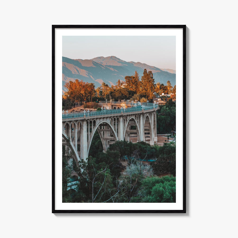 Pasadena no. 2 colorful photo poster of California, USA – vertical wall art, unframed print shown in interior mockup