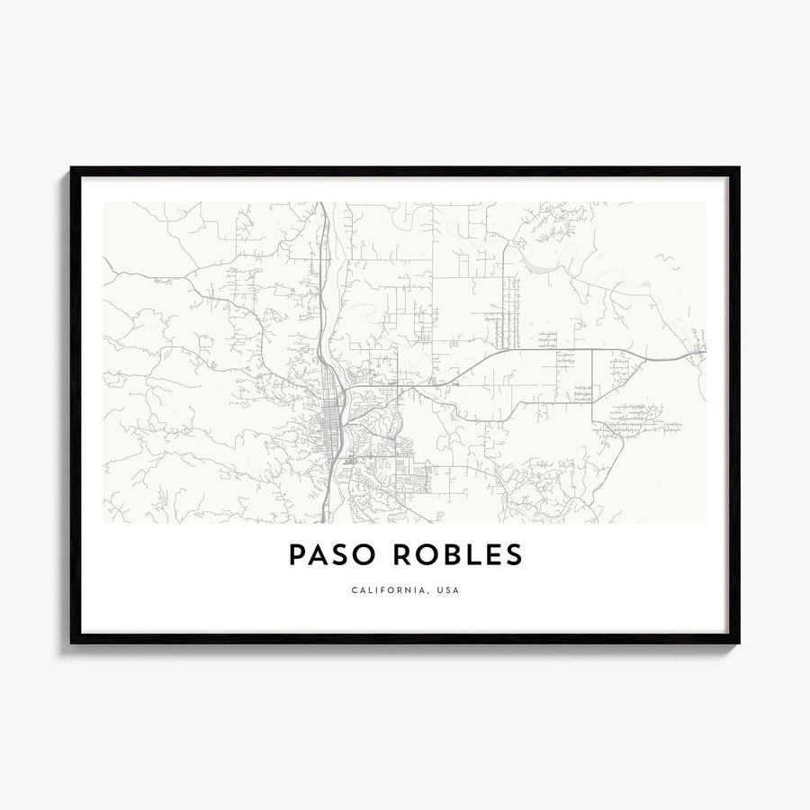 Paso Robles Map Poster, framed poster mockup