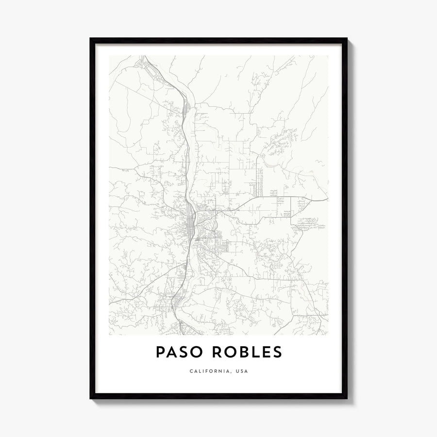 Paso Robles Map Poster, framed poster mockup