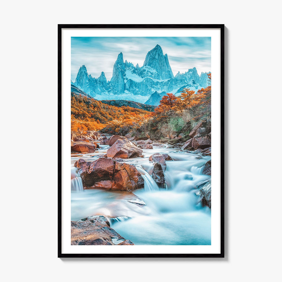Patagonia Photo Poster, framed poster mockup, white border