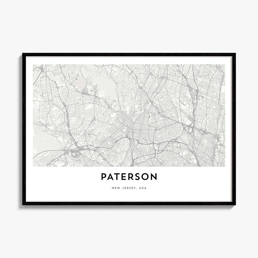 Paterson Map Poster, framed poster mockup