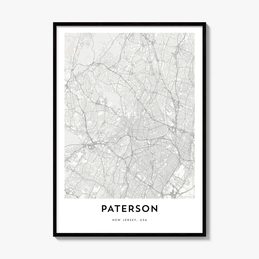 Paterson Map Poster, framed poster mockup