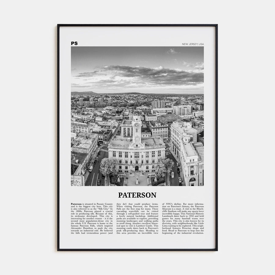 Paterson Poster None / 8x12 in Nbourhood Travel B&W Poster