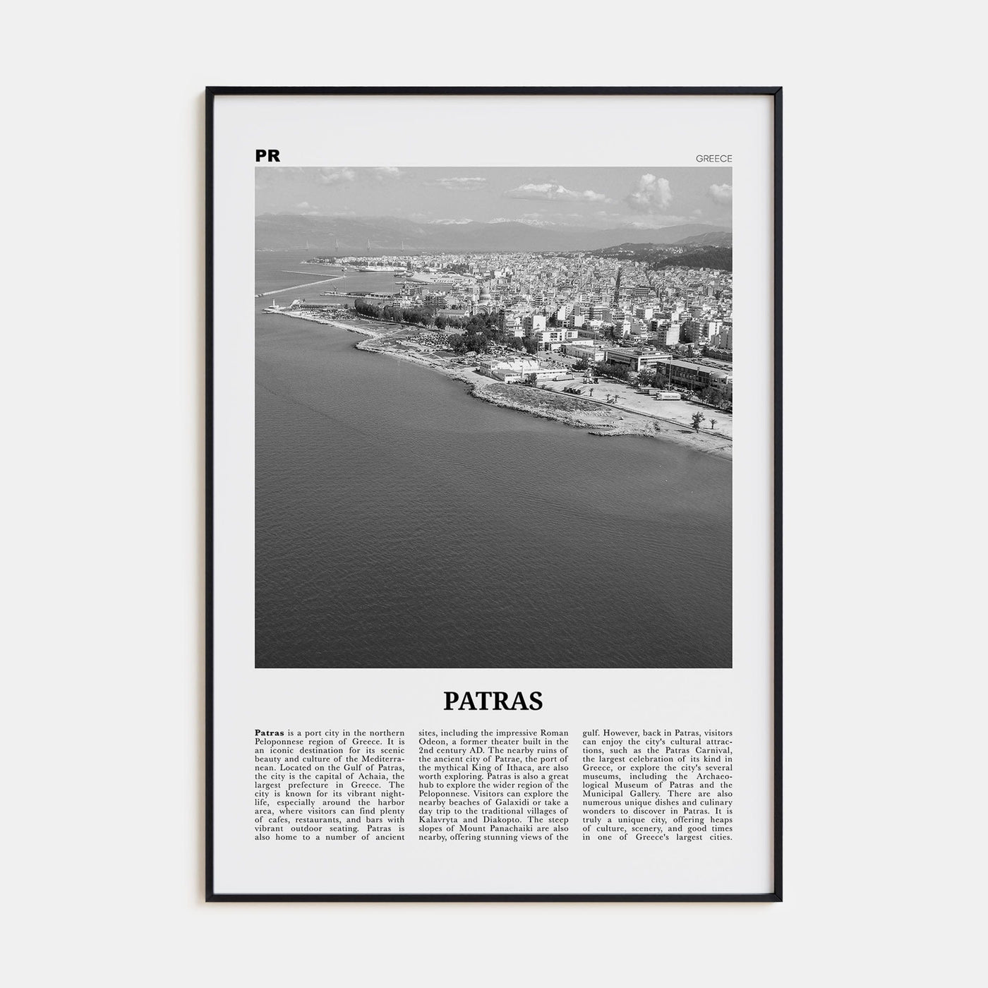 Patras Poster None / 8x12 in Nbourhood Travel B&W Poster