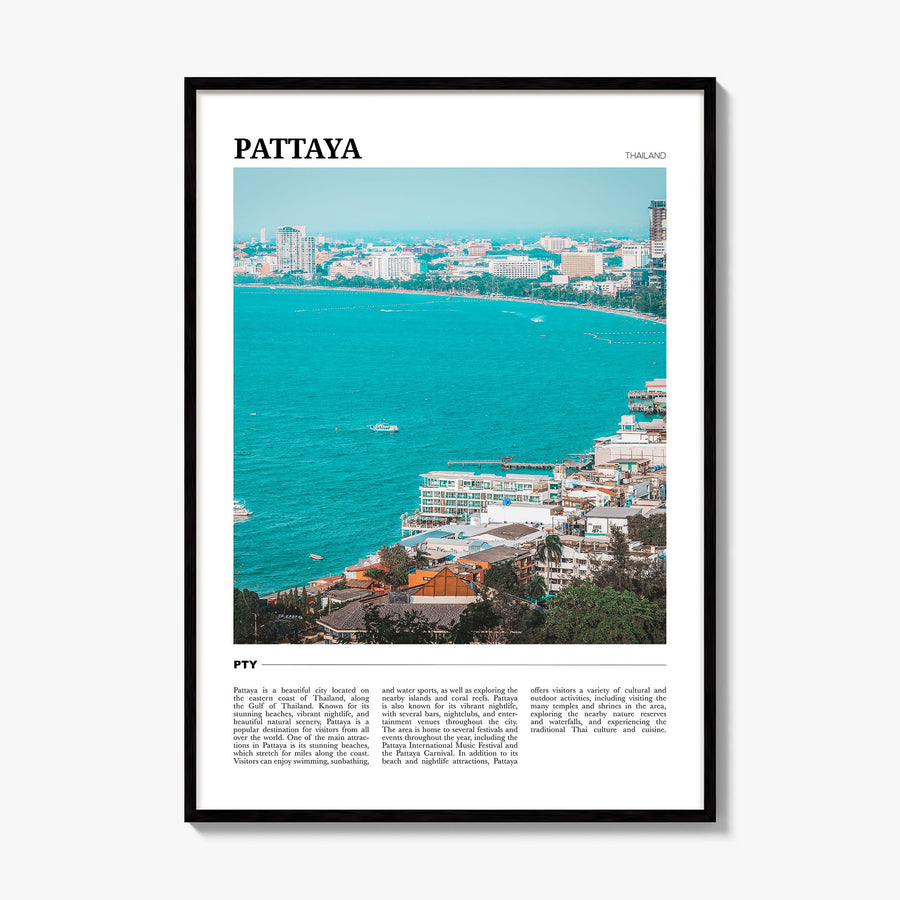 Pattaya Travel Poster, framed poster mockup