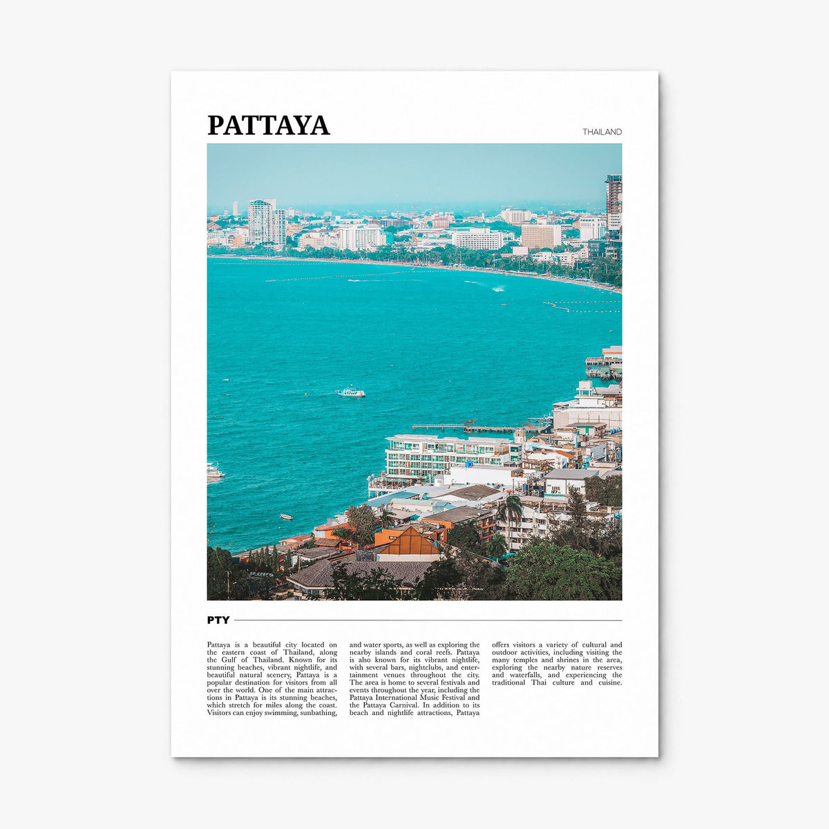 Pattaya Travel Poster, print only (unframed)