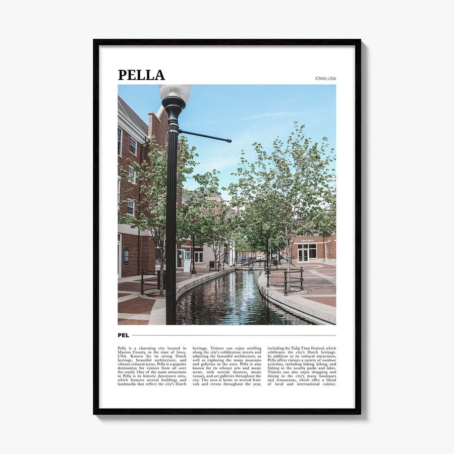 Pella, Iowa Travel Poster, framed poster mockup