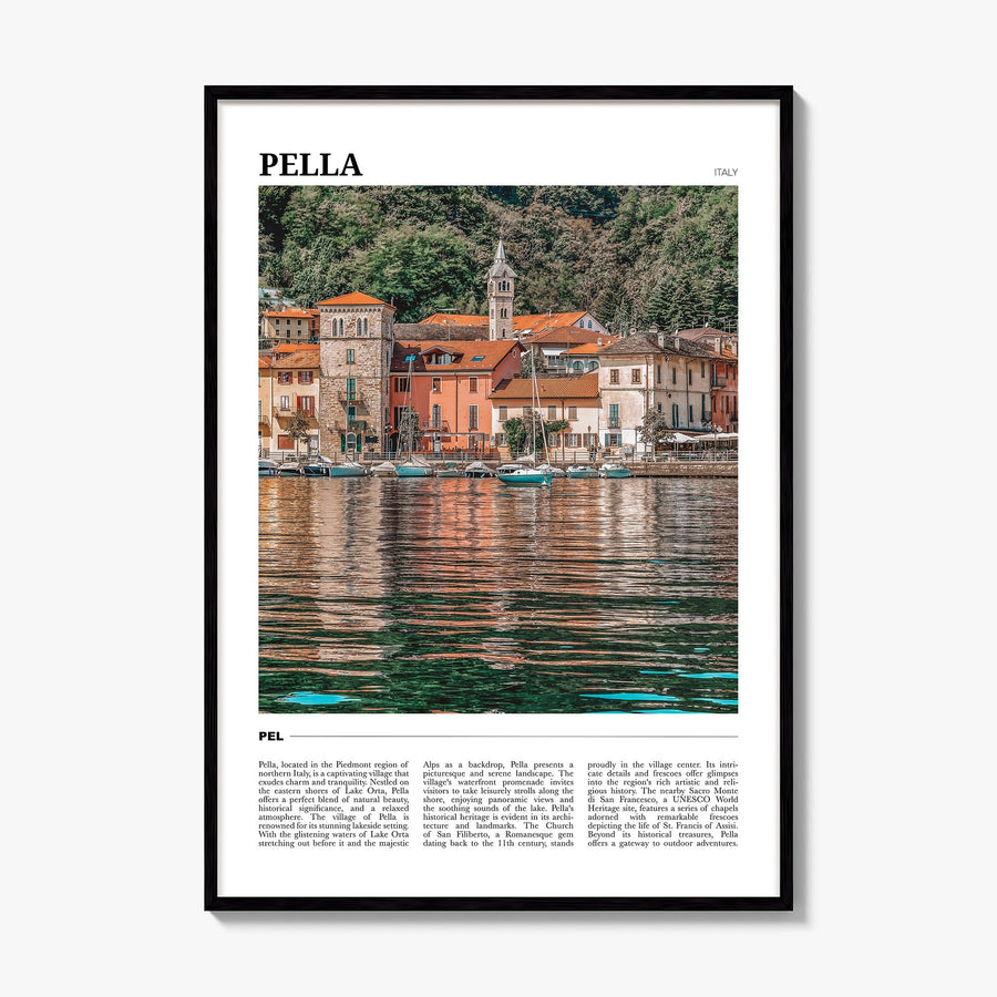 Pella, Italy Travel No 1 Poster, framed poster mockup