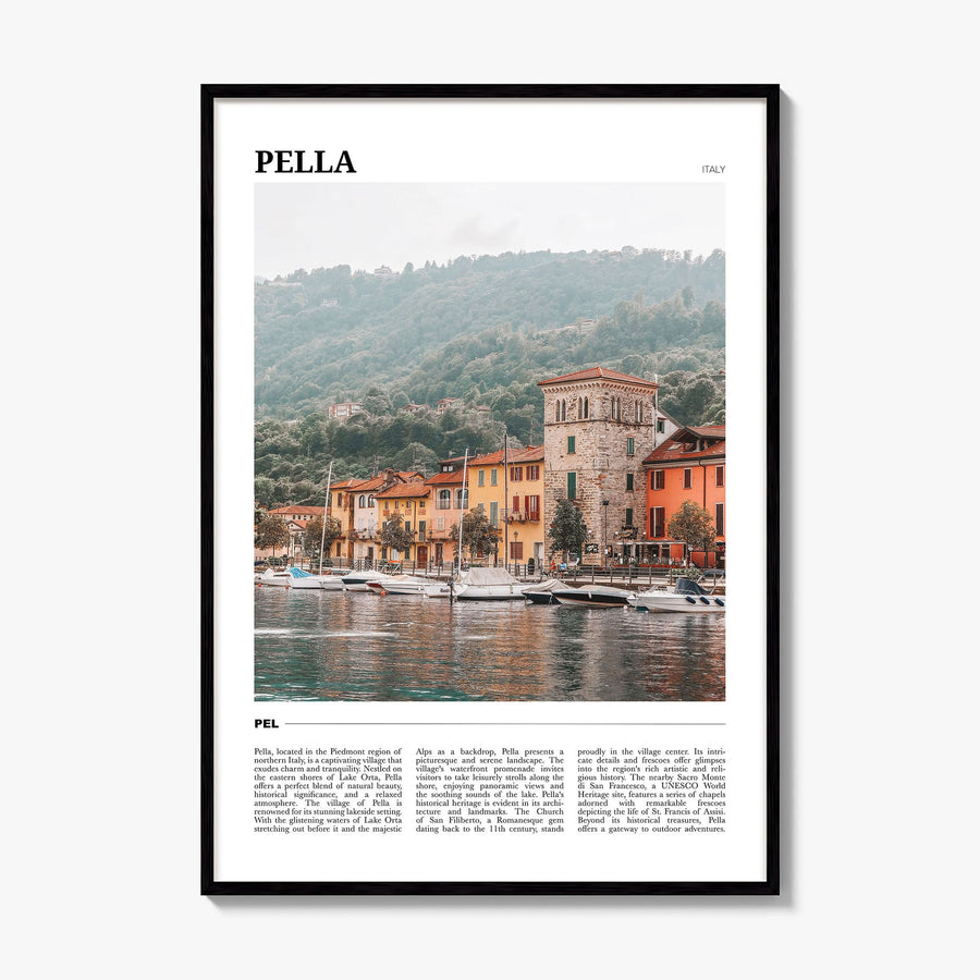 Pella, Italy Travel No 2 Poster, framed poster mockup