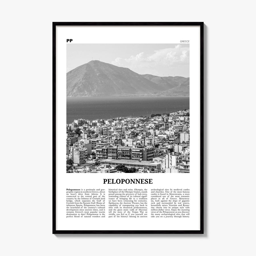 Peloponnese Newspaper Poster, framed poster mockup