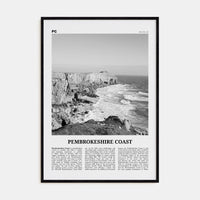 Pembrokeshire Coast Poster Black Wood / 8x12 in Nbourhood Travel B&W Poster