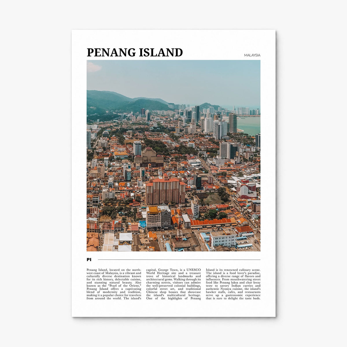 Penang Island Travel Poster, print only (unframed)
