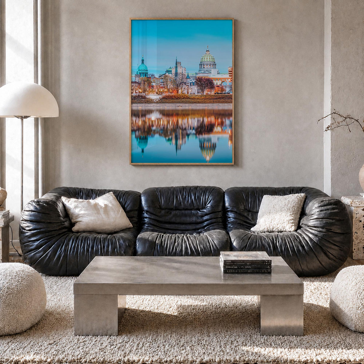 Pennsylvania no. 1 colorful photo poster of United States – vertical wall art in natural wood frame, hanging on wall