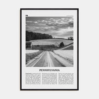 Pennsylvania No 1 Poster Black Wood / 8x12 in Nbourhood Travel B&W Poster