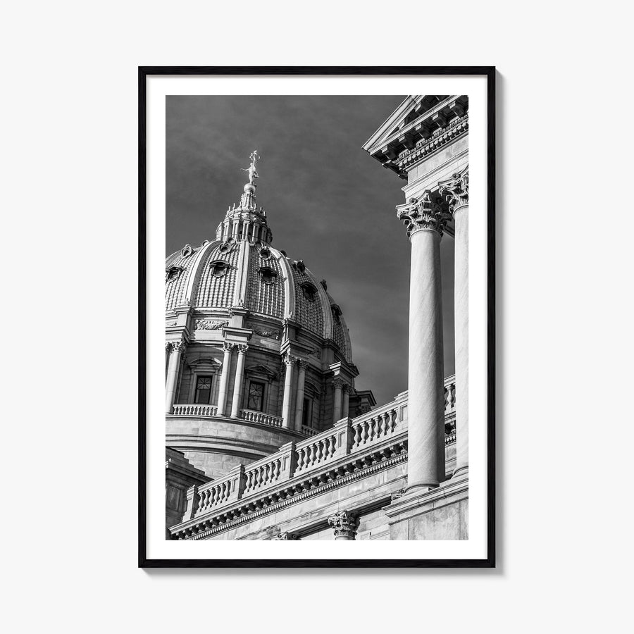 Pennsylvania no. 2 black & white photo poster of United States – vertical wall art, unframed print shown in interior mockup