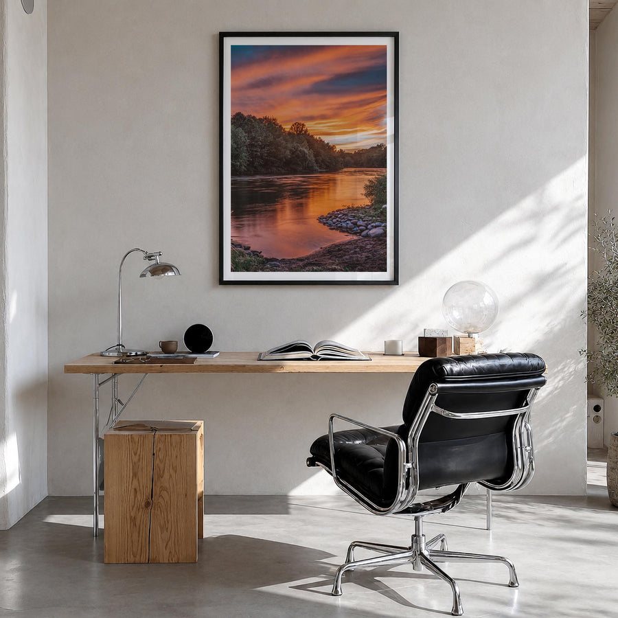 Pennsylvania no. 2 colorful photo poster of United States – vertical wall art in black wood frame with white border, hanging 