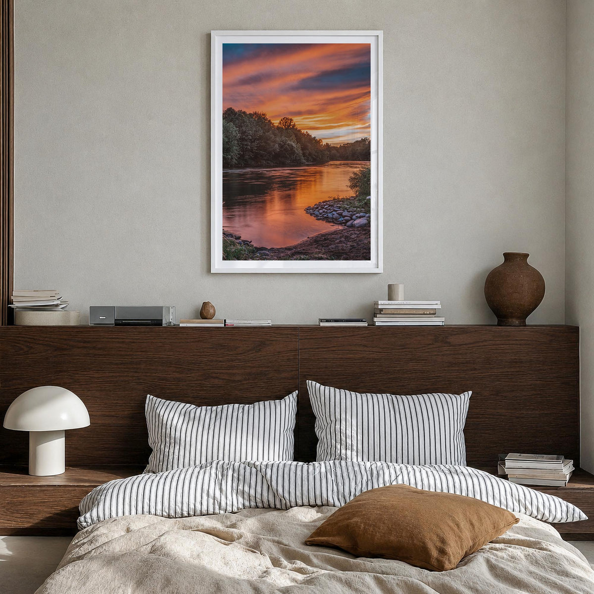 Pennsylvania no. 2 colorful photo poster of United States – vertical wall art in white wood frame with white border, hanging 