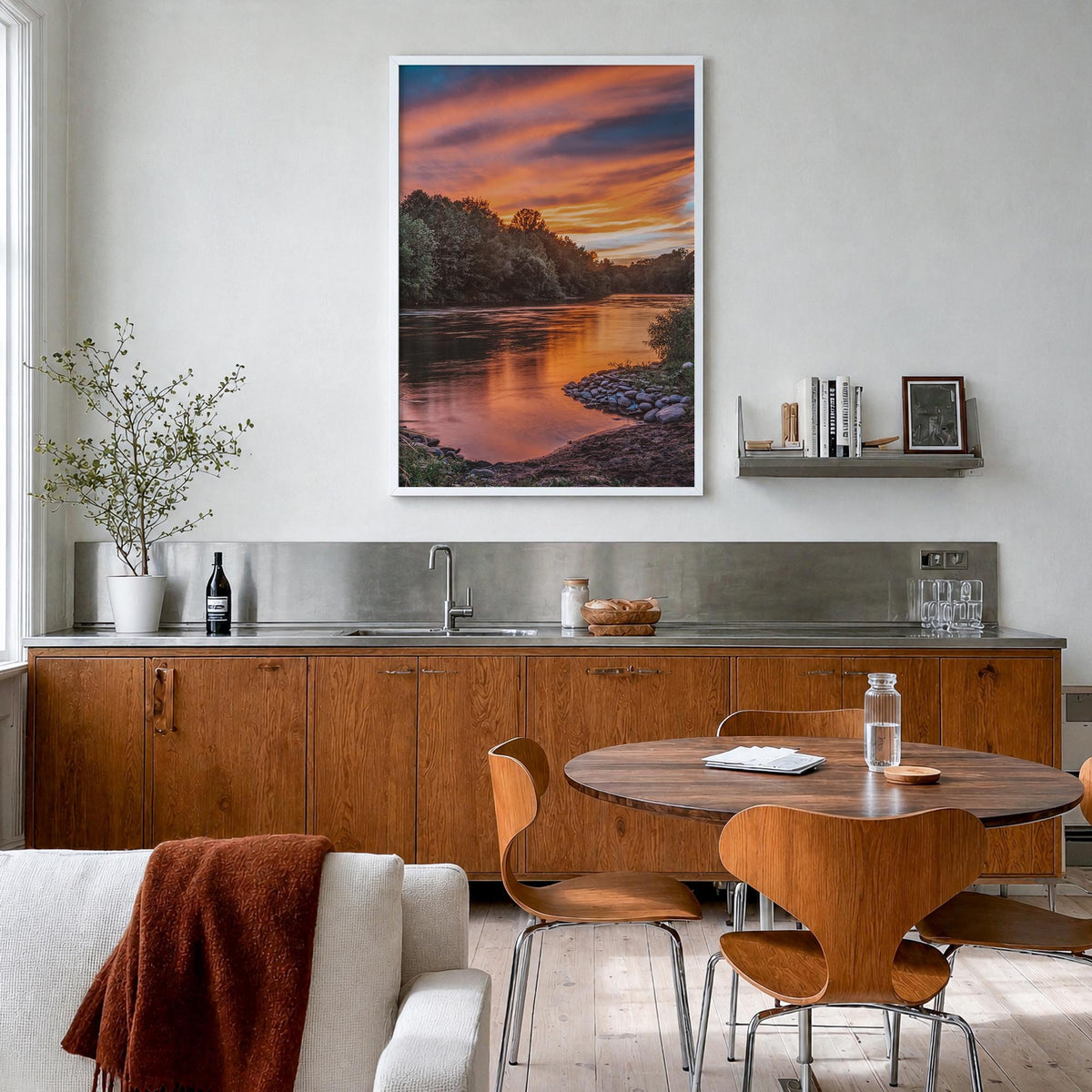 Pennsylvania no. 2 colorful photo poster of United States – vertical wall art in white wood frame, hanging on wall