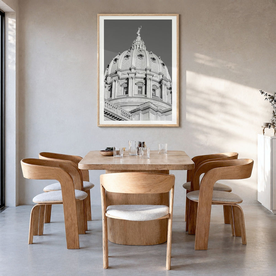 Pennsylvania Photo No 1 Poster in a natural wood frame, hanging in a dining room, white border