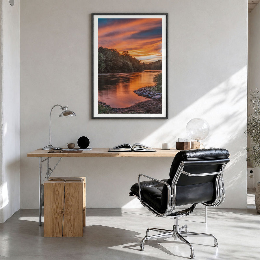 Pennsylvania Photo No 2 Poster in a black wood frame, hanging in a bright home office, white border