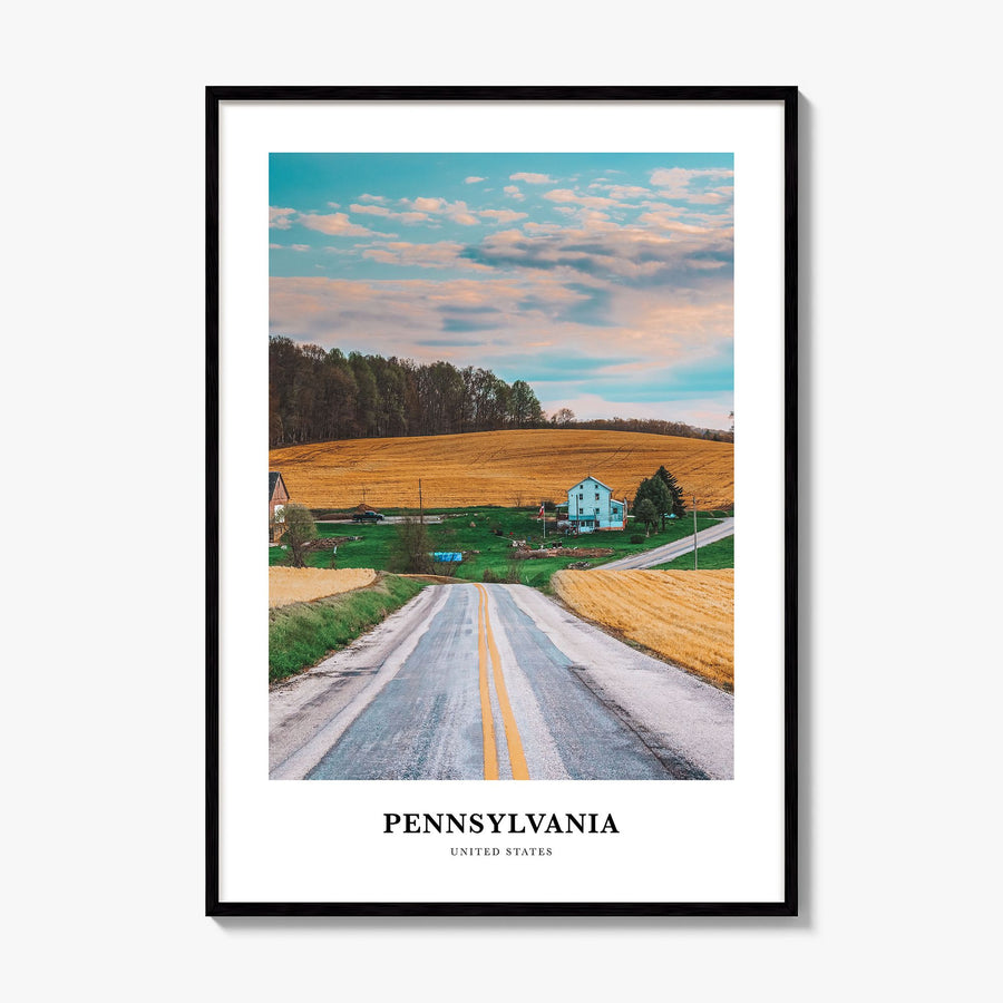 Pennsylvania Classic Poster, framed poster mockup