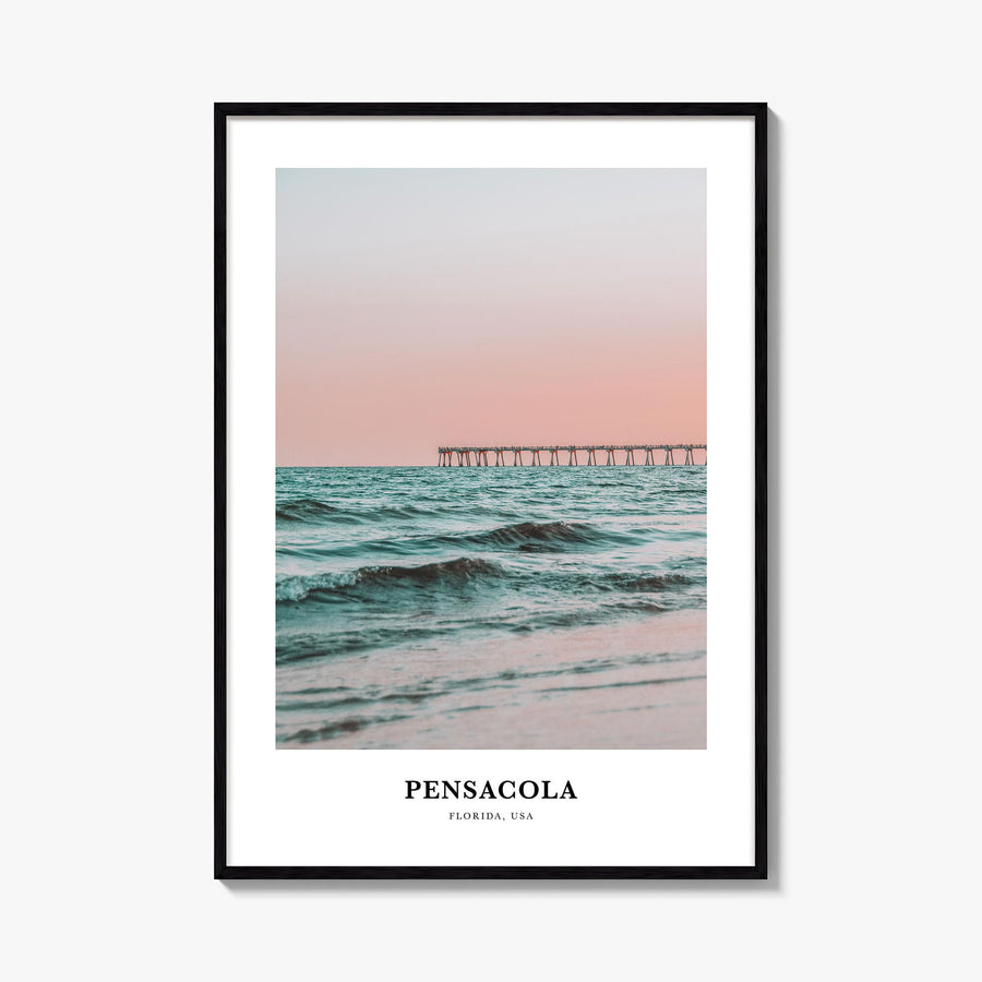 Pensacola colorful classic poster of Florida, USA – vertical wall art, unframed print shown in interior mockup