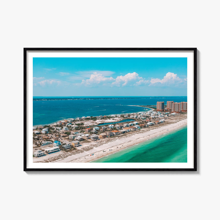 Pensacola colorful photo poster of Florida, USA – horizontal wall art, unframed print shown in interior mockup