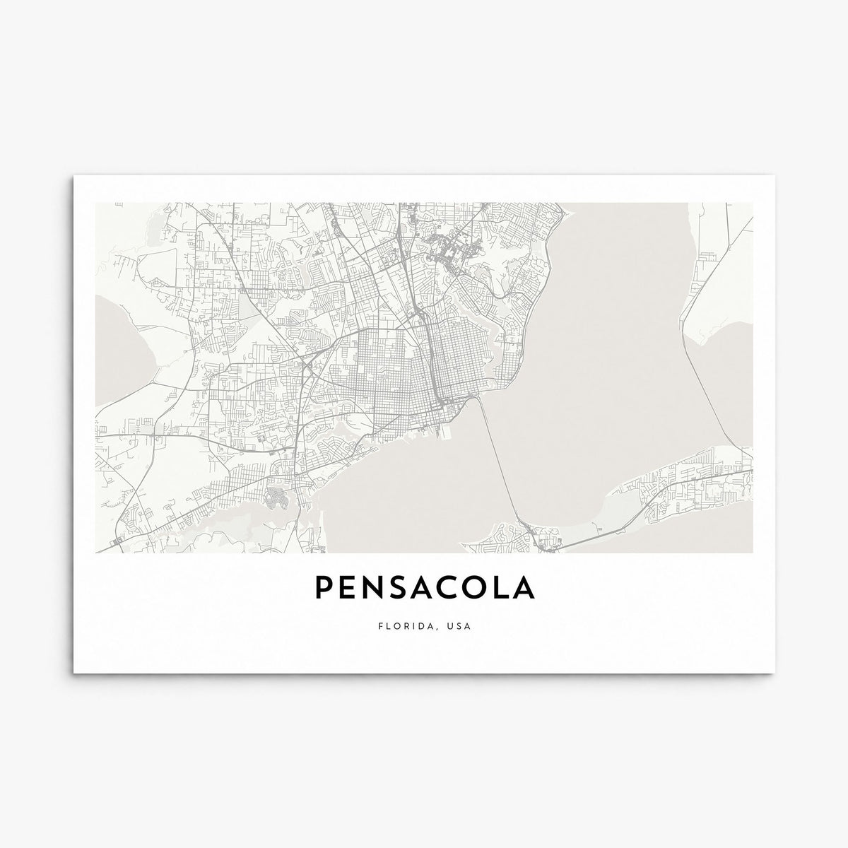 Pensacola Map Poster, print only (unframed)