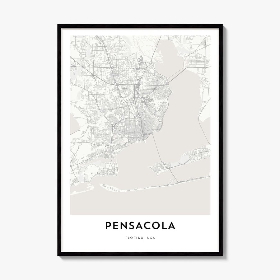 Pensacola Map Poster, framed poster mockup