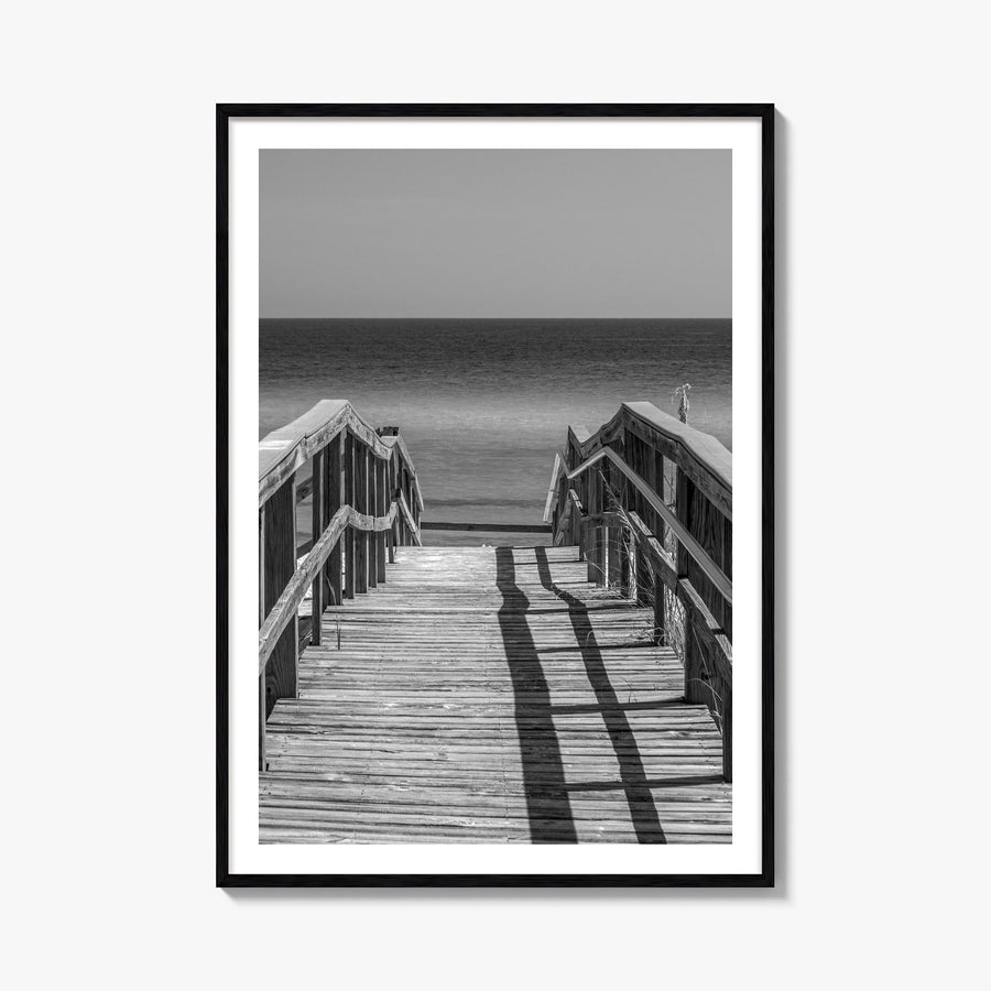 Pensacola no. 2 black & white photo poster of Florida, USA – vertical wall art, unframed print shown in interior mockup