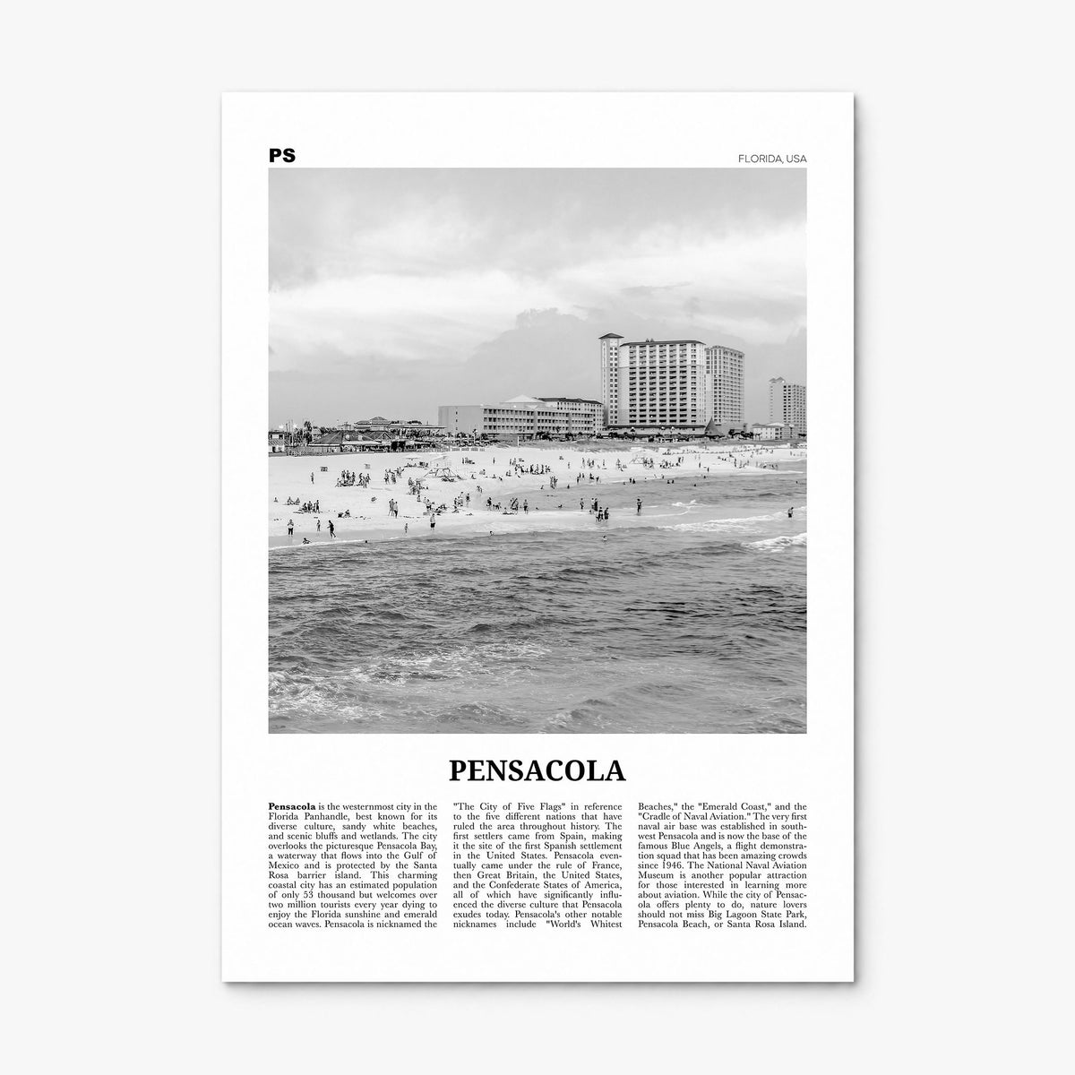 Pensacola Newspaper No 2 Poster, print only (unframed)