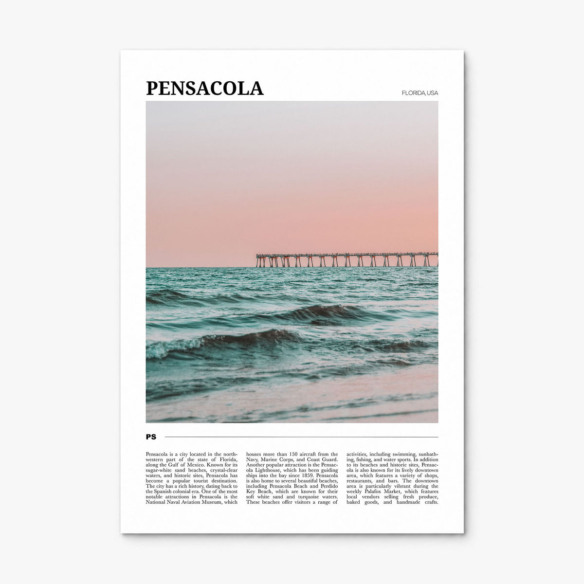 Pensacola Travel Poster, print only (unframed)
