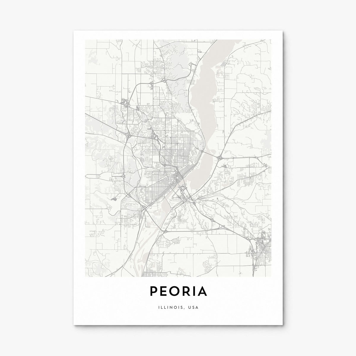 Peoria, Illinois Map Poster, print only (unframed)