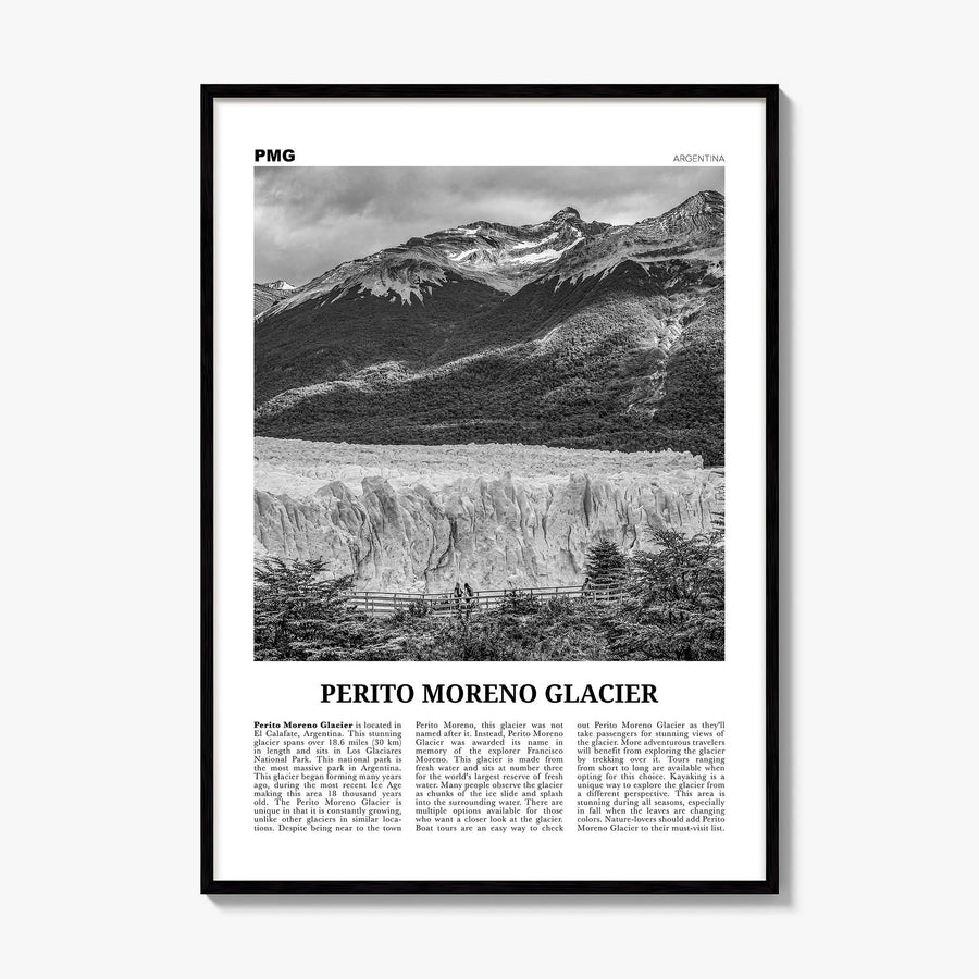 Perito Moreno Glacier Newspaper Poster, framed poster mockup