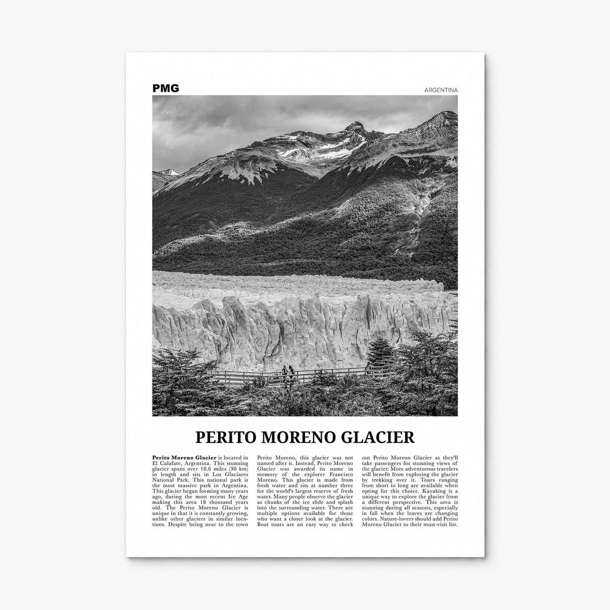 Perito Moreno Glacier Newspaper Poster, print only (unframed)