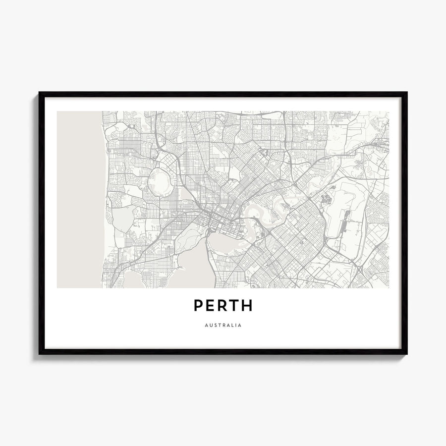 Perth Map Poster, framed poster mockup