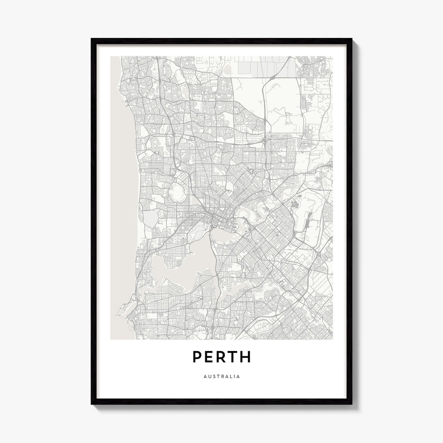 Perth Map Poster, framed poster mockup