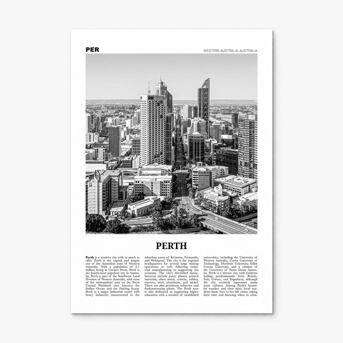 Perth Newspaper Poster, print only (unframed)
