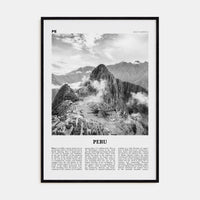 Peru No 1 Poster Black Wood / 8x12 in Nbourhood Travel B&W Poster