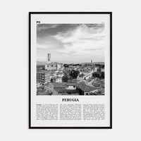 Perugia Poster Black Wood / 8x12 in Nbourhood Travel B&W Poster