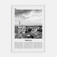 Perugia Poster White Wood / 8x12 in Nbourhood Travel B&W Poster